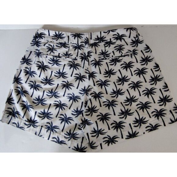 Old Navy Womens White Shorts Blue Palm Trees Cotton‎ Size 2 - Picture 9 of 9